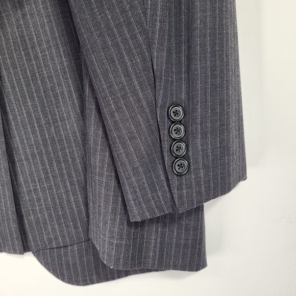 Brooks Brothers Fitzgerald Men's 46R Brooks Cool Grey Striped Jacket Sport Coat - Picture 5 of 15